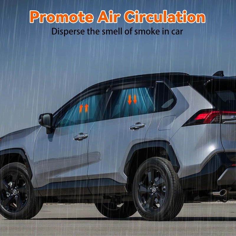 PLDDE Rain Guards Compatible with 2019-2025 Toyota RAV4 RAV-4 Prime, Set of 4 Tape-On Side Window Visor Wind Deflector Vent Visors Car Accessories - Image 4